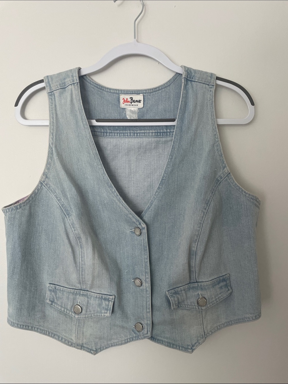 John Baner Vintage Light Wash Denim Vest